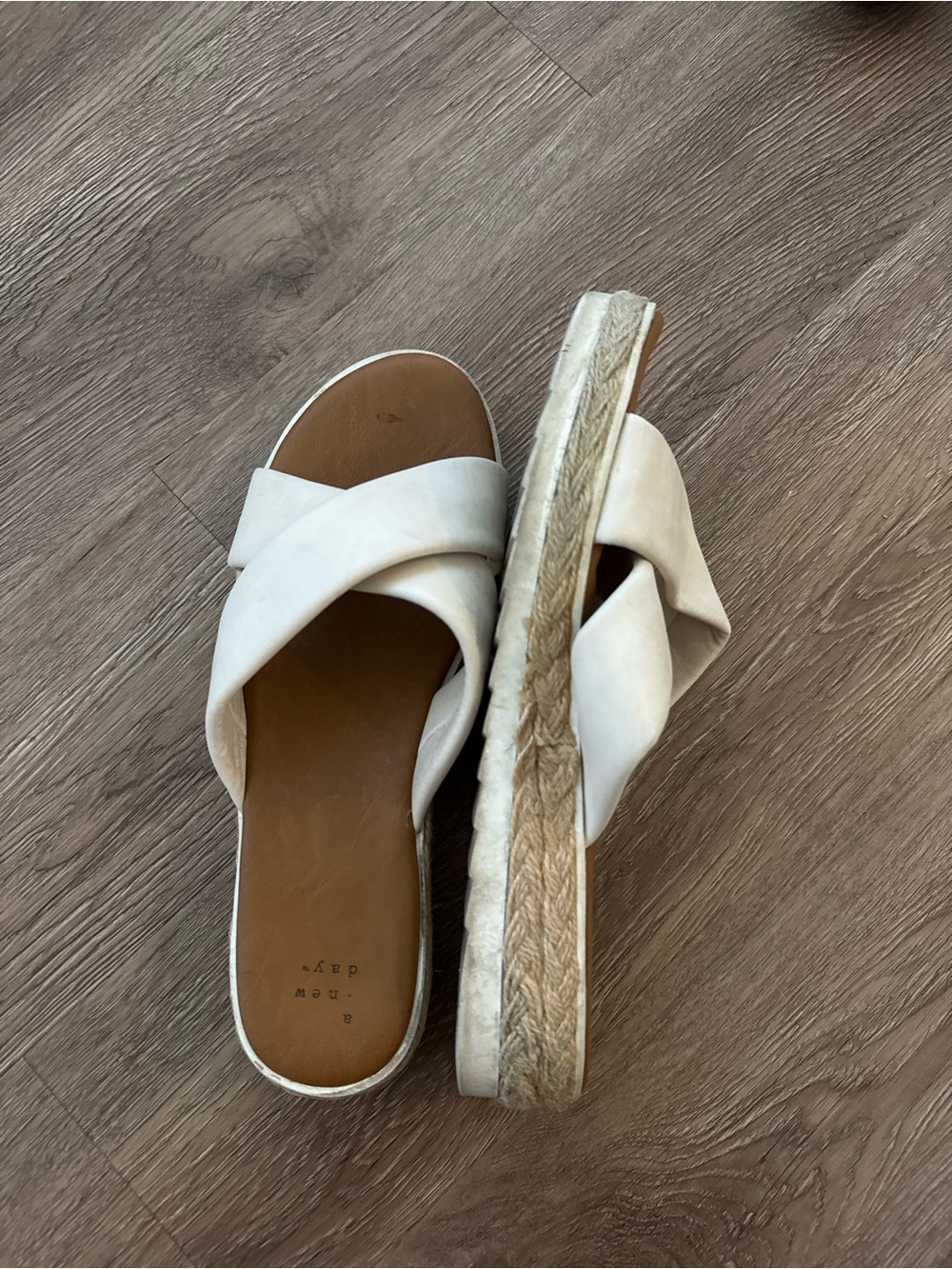 Target White Cross-Band Espadrille Slide Sandals for Women